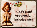3x2 Funny Wine Drinking Church Lady Meme Fridge Refrigerator Magnet (D.Romeo)