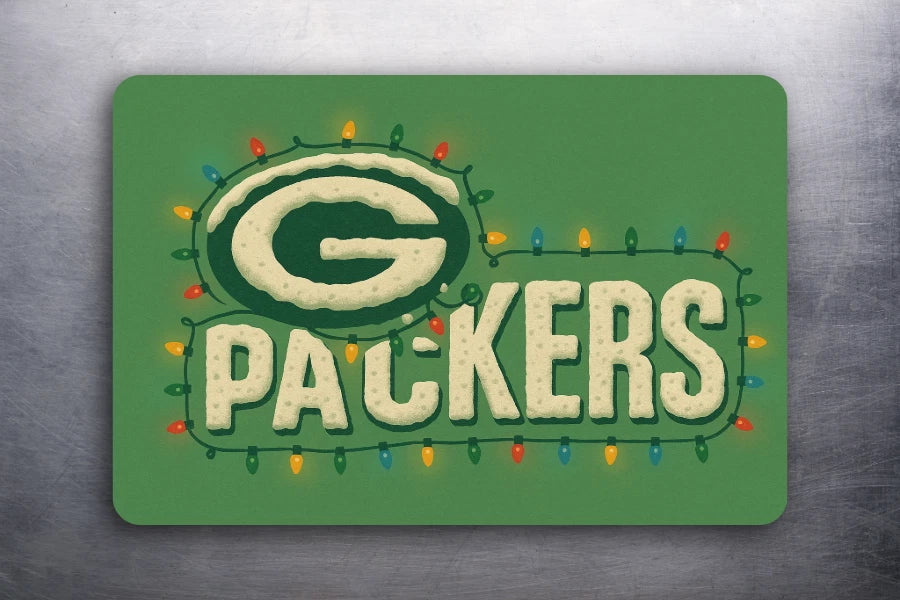 3x2 Green Bay Packers Christmas Lights Snow Fridge Refrigerator Car Magnet NFL