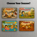Seasonal Peanuts Magnet | Winter Spring Summer Fall 3 x 2 Fridge Magnet Vintage