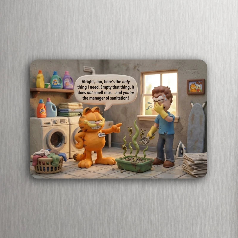 3x 2 Vintage 80's Garfield the Cat Jon Kitty Litter Fridge Refrigerator Magnet
