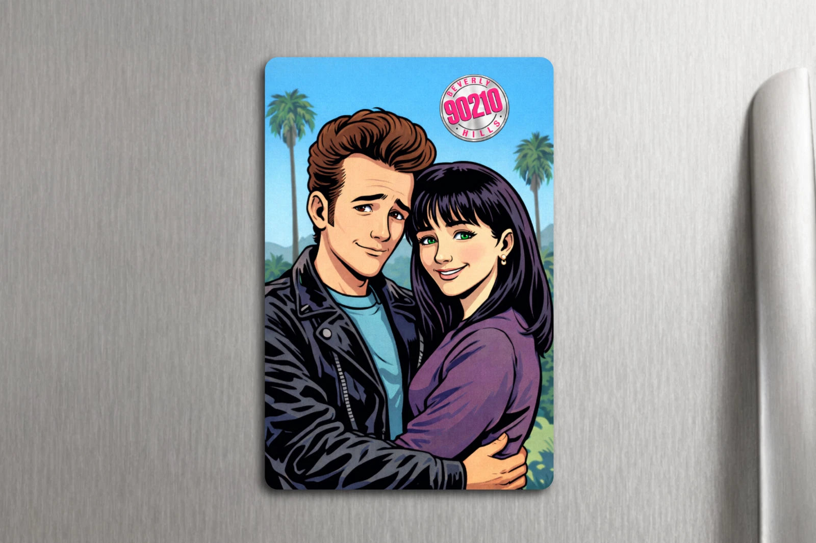3x 2 Vintage 90's Beverly Hills 90210 Dylan & Brenda Fridge Refrigerator Magnet