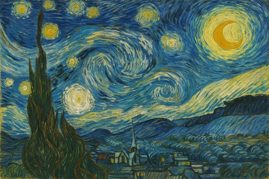 7.5 x 5.1 Inches Starry Night by Vincent van Gogh – 48-Piece Mini Art Puzzle