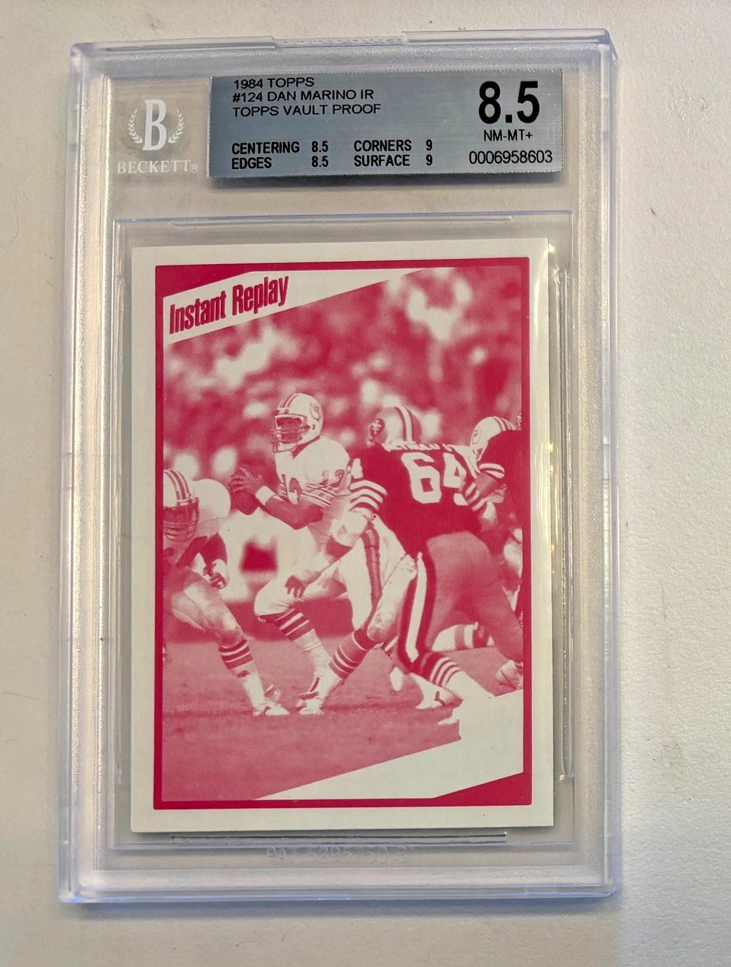 2x BGS 9 1984 Topps Dan Marino RC's 1/1 Magenta and 1/1 Cyan Topps Vault PROOFS