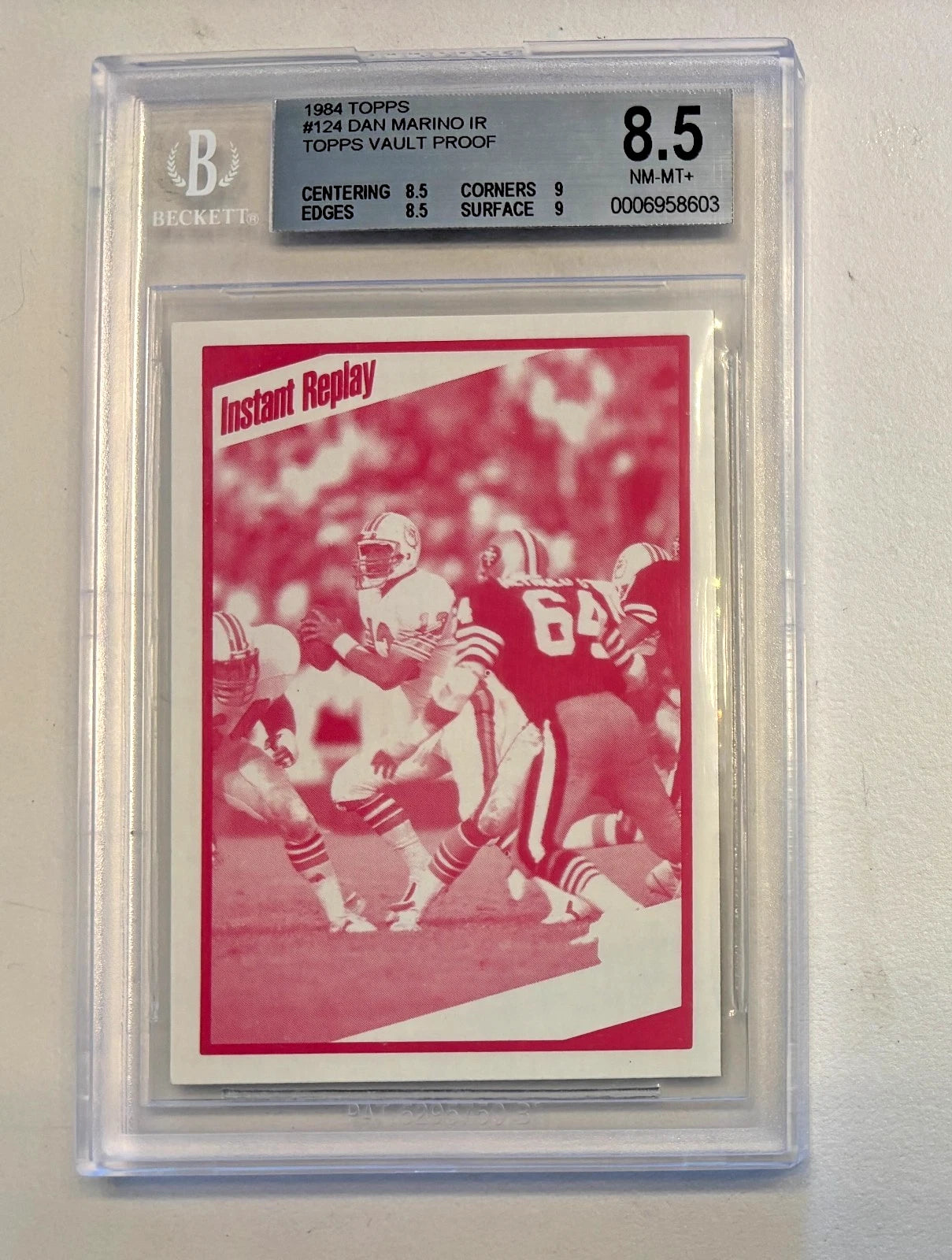 2x BGS 9 1984 Topps Dan Marino RC's 1/1 Magenta and 1/1 Cyan Topps Vault PROOFS