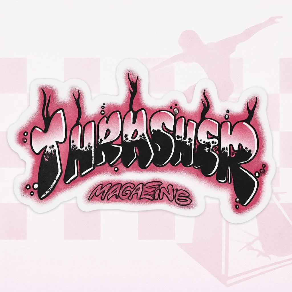 Skateboard Skating GLOSSY PINK Trasher Magazine Art Stickers - Group Set of 3