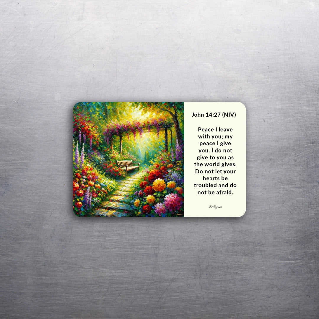 3x2 Bible Verse John 14:27 (NIV) Spiritual Fridge Refrigerator Magnet (D.Romeo)