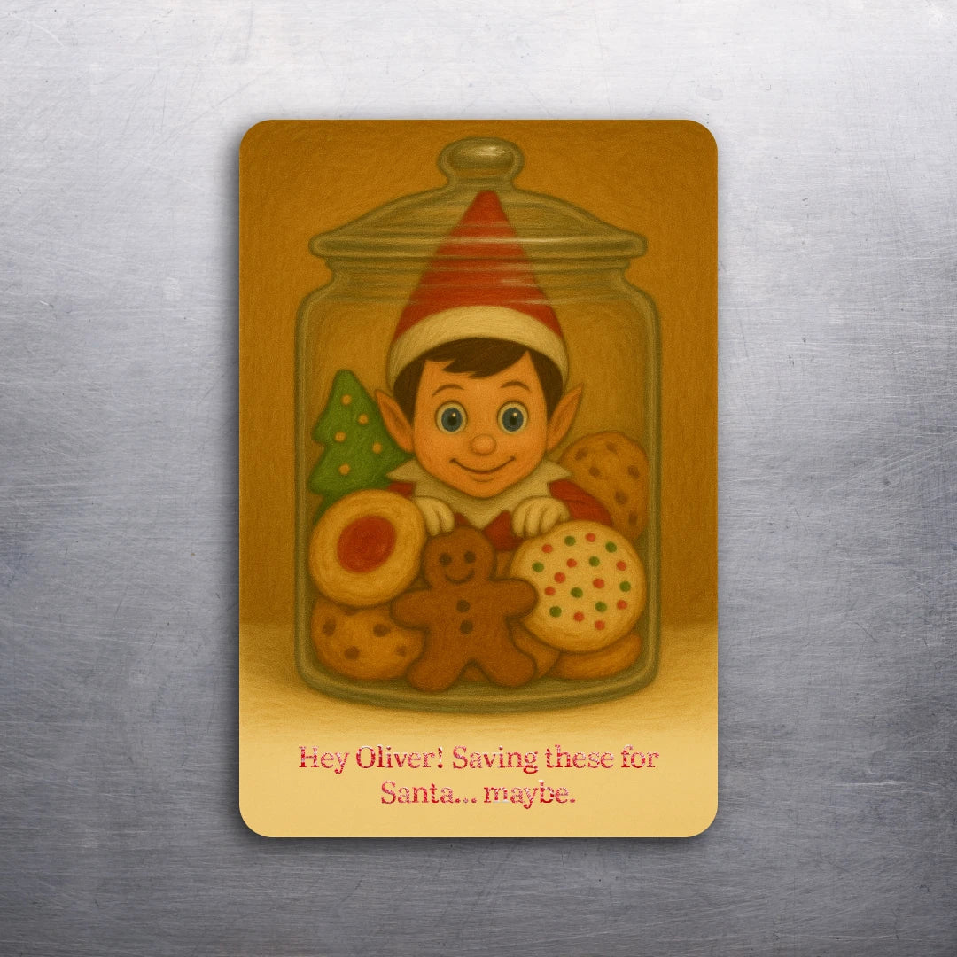 3x2 Elf of the Shelf Art Fridge Refrigerator Magnet (Customizable Message)
