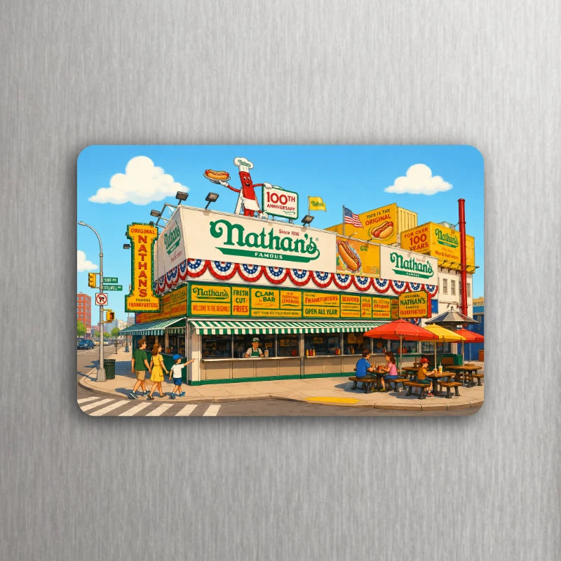 🌭 Fast Food Collection – Nathan’s Famous Coney Island Cartoon Art 🎡 - CHOOSE