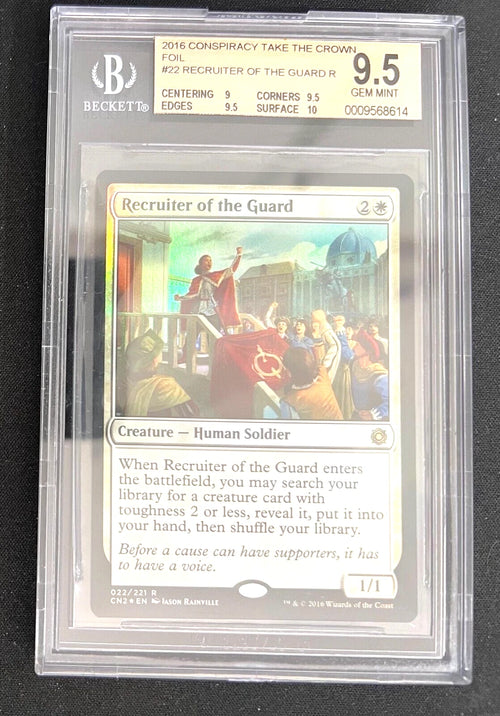 2016 1/1 BGS 9.5 MTG Recruiter of the Guard Conspiracy: Take the Crown w/10 surf