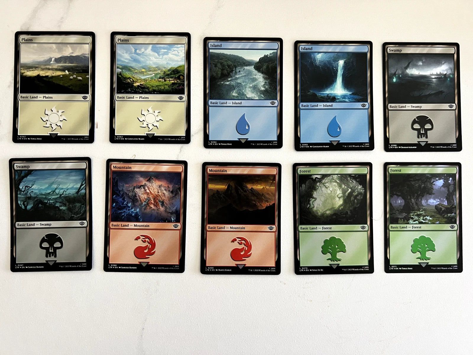 2023 Lord of the Ring Basic Lands FOIL Set (10 unique cards) #262 - #271 LTR