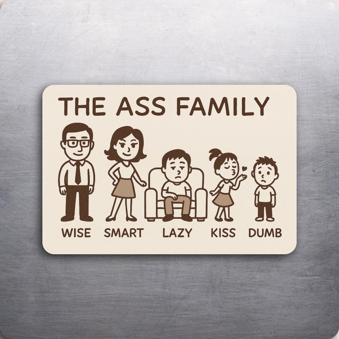 3x2 The Ass Family Photo Funny Cartoon Art Fridge Refrigerator Magnet (D.Romeo)