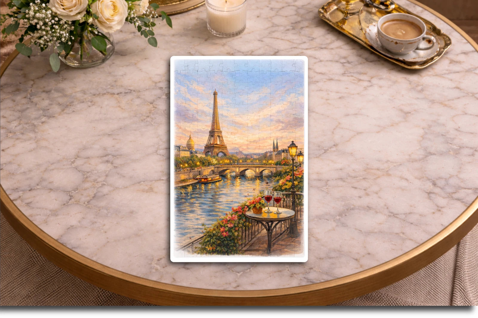 Home Decor Paris Art Puzzle 120 Pieces | Eiffel Tower Romantic Cityscape