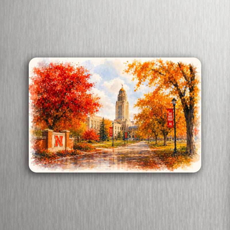 3x2 UNL University of Nebraska Autumn CAMPUS Huskers Fridge Refrigerator Magnet