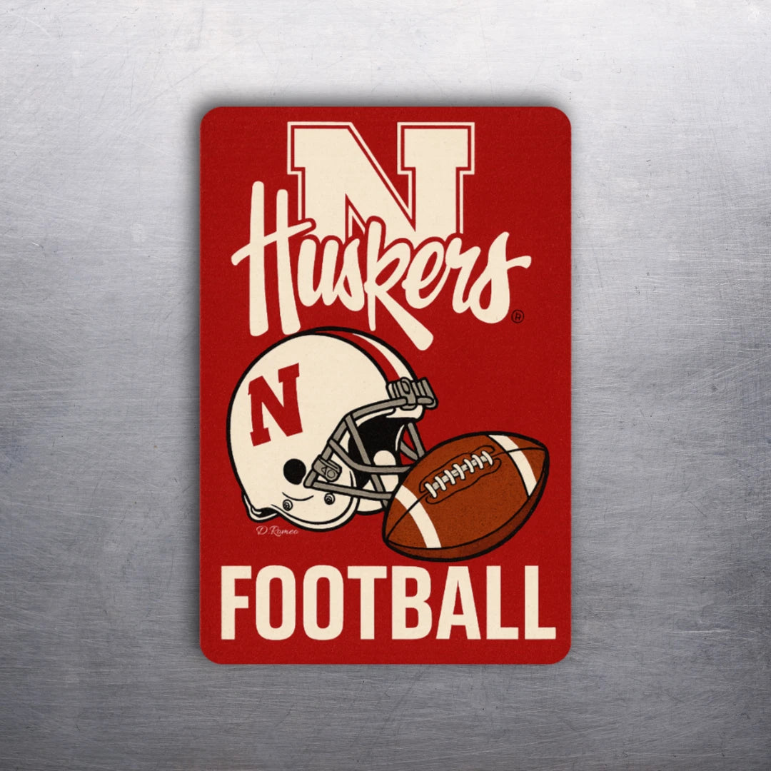 3x2 Sports Nebraska Huskers Fridge Refrigerator Magnet Football (D.Romeo)