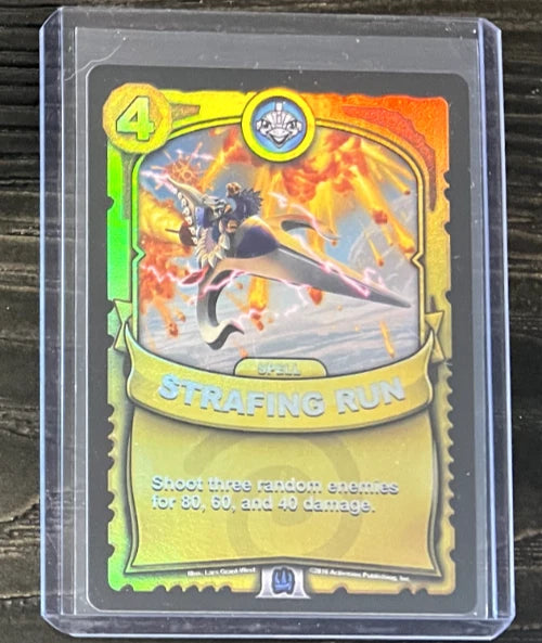 Strafing Run GOLD FOIL Battlecast Skylanders CCG Card (Rare - Blue)