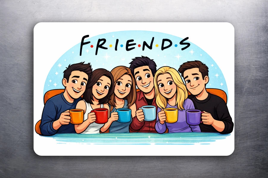 3x 2 Vintage 90's Friends Cast TV Show Central Perk Fridge Refrigerator Magnet