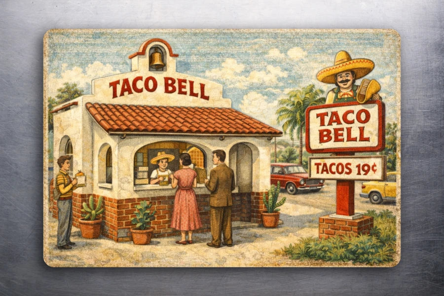 3x 2 Vintage Style Taco Bell Tacos 19¢ FASTFOOD Art Fridge Refrigerator Magnet