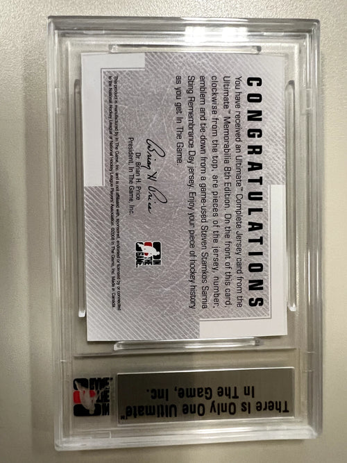 2007 ITG Ultimate Memorabilia Complete Jersey Gold #'d 1/1 Steven Stamkos RC