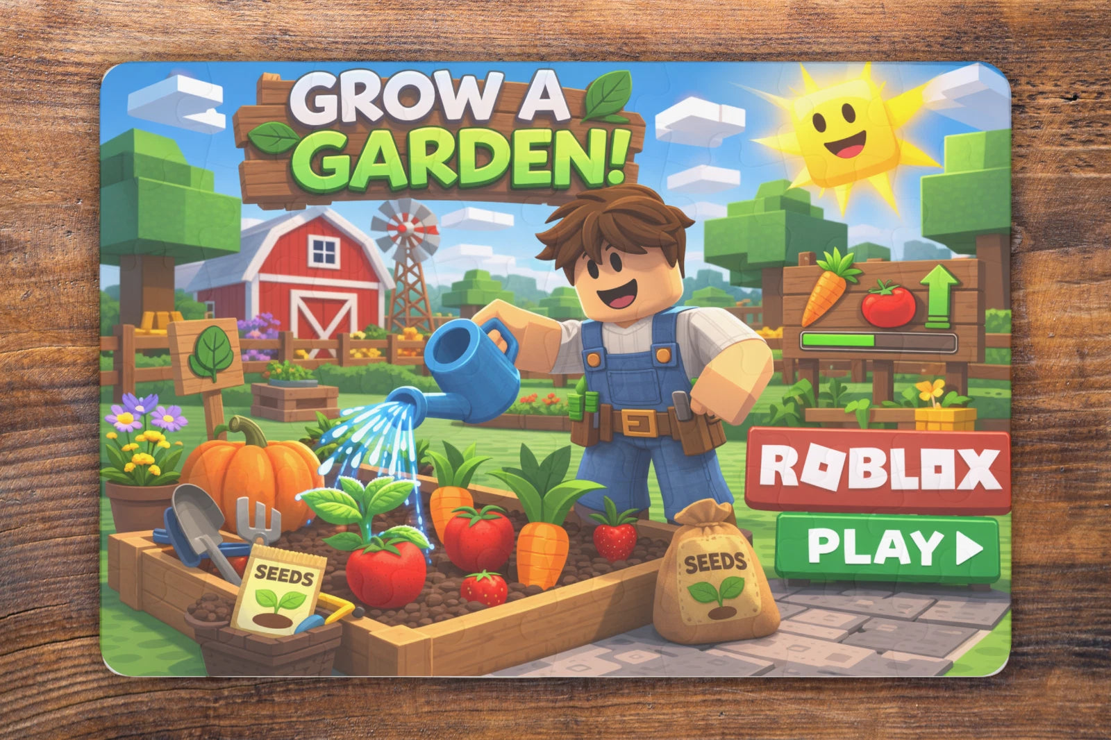 7.5 x 5.1 Inches Roblox Grow A Garden Game – 48-Piece Mini Art Puzzle Gift