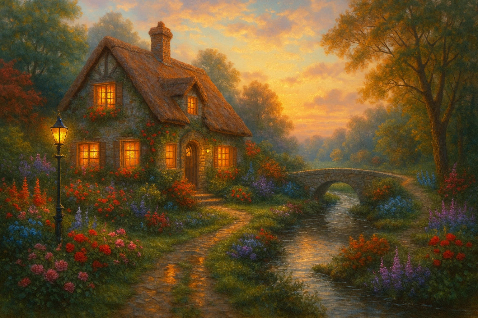 8"x 5" Thomas Kinkade Style Art Print Sticker Stickers - Group of 2