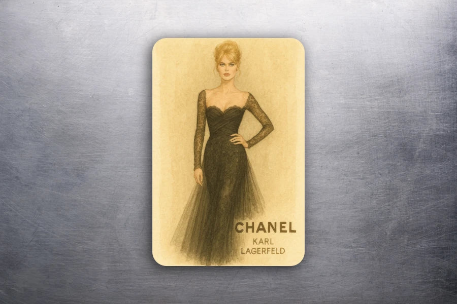 3 x 2 Chanel Claudia Schiffer Karl Lagerfeld FASHION Fridge Refrigerator Magnet