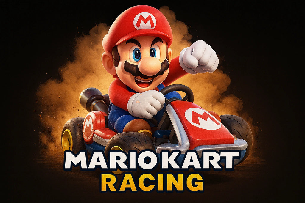 Mario Kart Racing Car Sticker Logo Vinyl Decal (Group of 2) - Different Sizes
