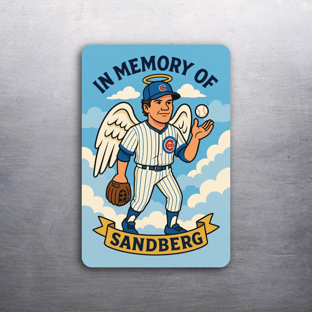 3 x 2 Ryne Sandberg Chicago Cubs Art (D.Romeo) Fride Refrigerator Car MAGNET
