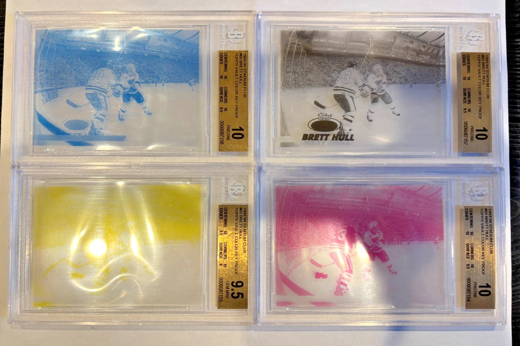 4x 1/1 BGS 10 1993-94 Topps Stadium Club Color Key Brett Hull BLUES Complete Set
