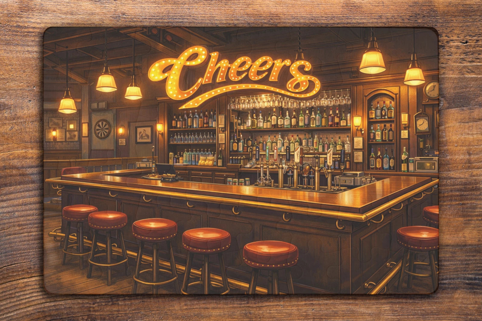 7.5 x 5.1 Inches Cheers TV Show Bar Drinking – 48-Piece Mini Art Puzzle Gift