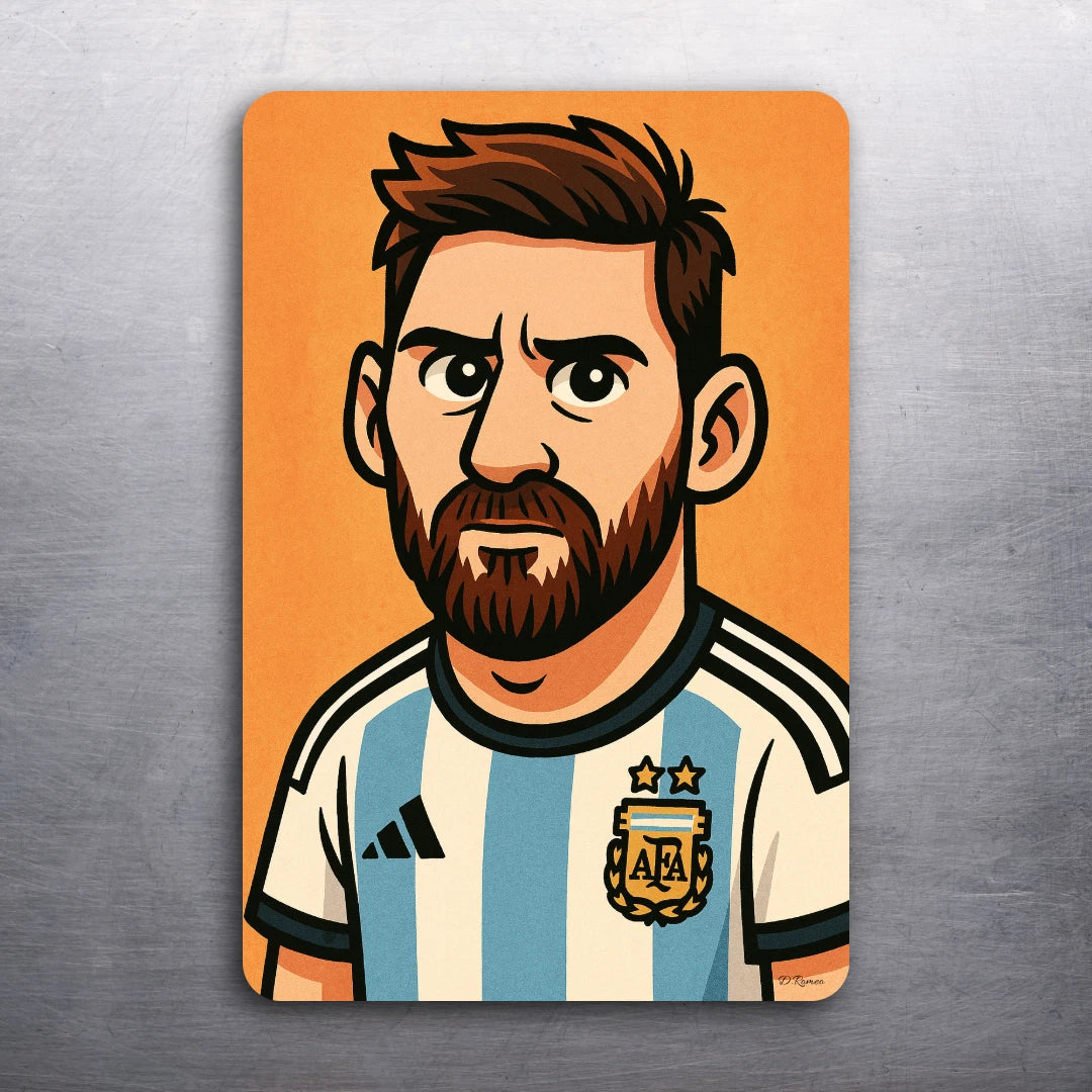 3 x 2 Lionel Messi Argentina National Art (D.Romeo) Fride Refrigerator MAGNET