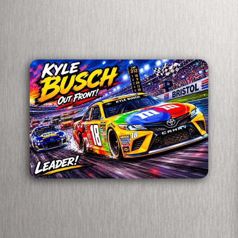 3x 2 Kyle Busch 18 Fridge M&M’s Out Front for Joe Gibbs Racing Car Art Magnet