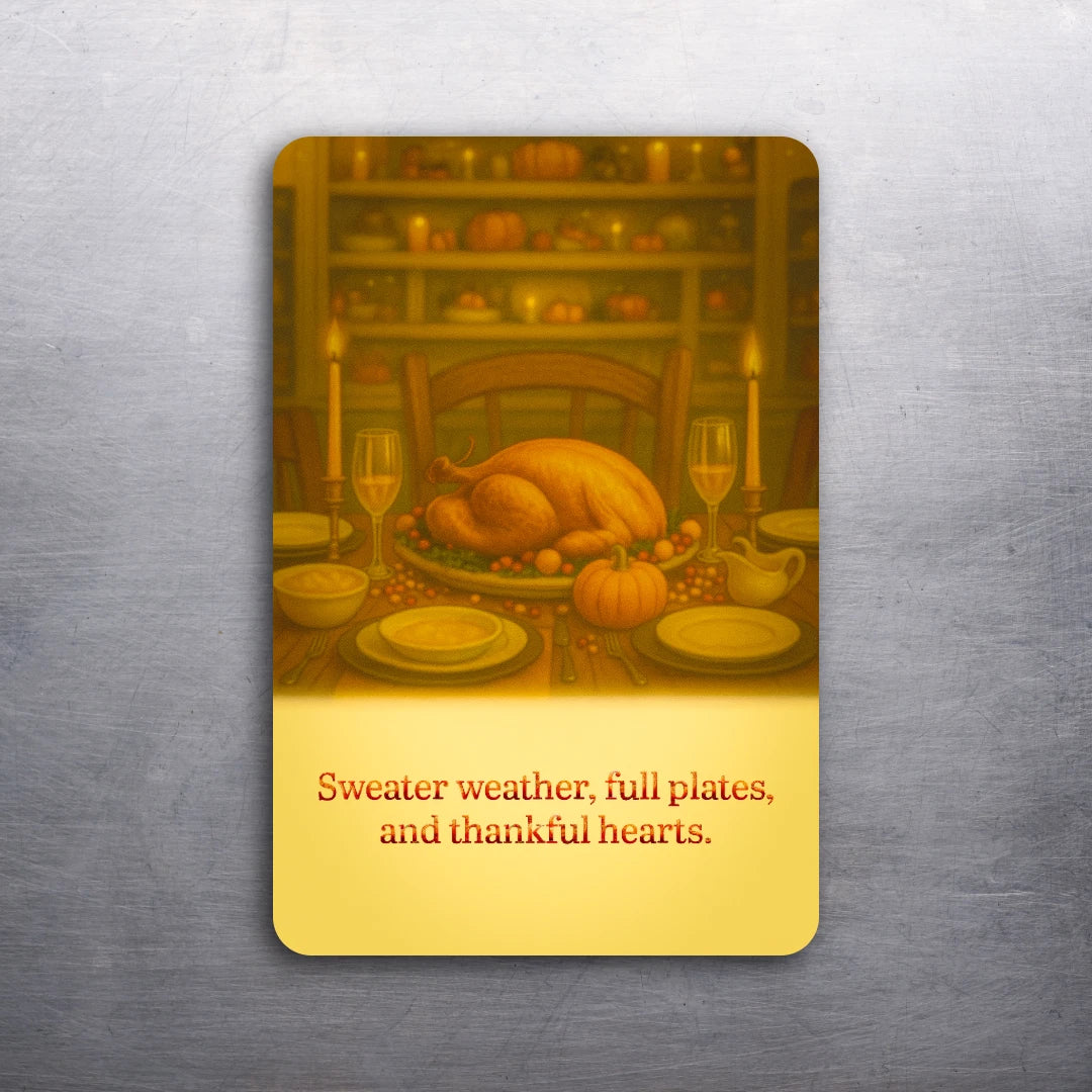 3x2 Thanksgiving Table Fridge Refrigerator Magnet Card (Customizable Message)