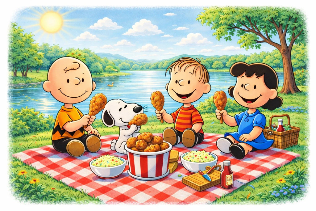 Peanuts Picnic by the Lake 120-Piece Puzzle – Charlie Brown & Friends