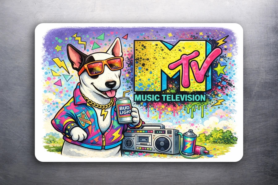 Spuds MacKenzie Bud Light Magnet: MTV (1980's - Boom Box) - D.Romeo