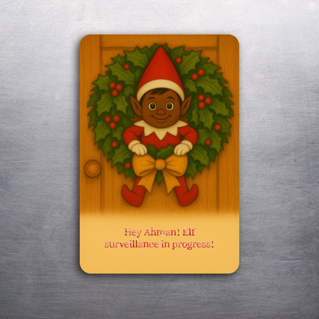 3x2 Elf of the Shelf Art Fridge Refrigerator Magnet (Customizable Message)