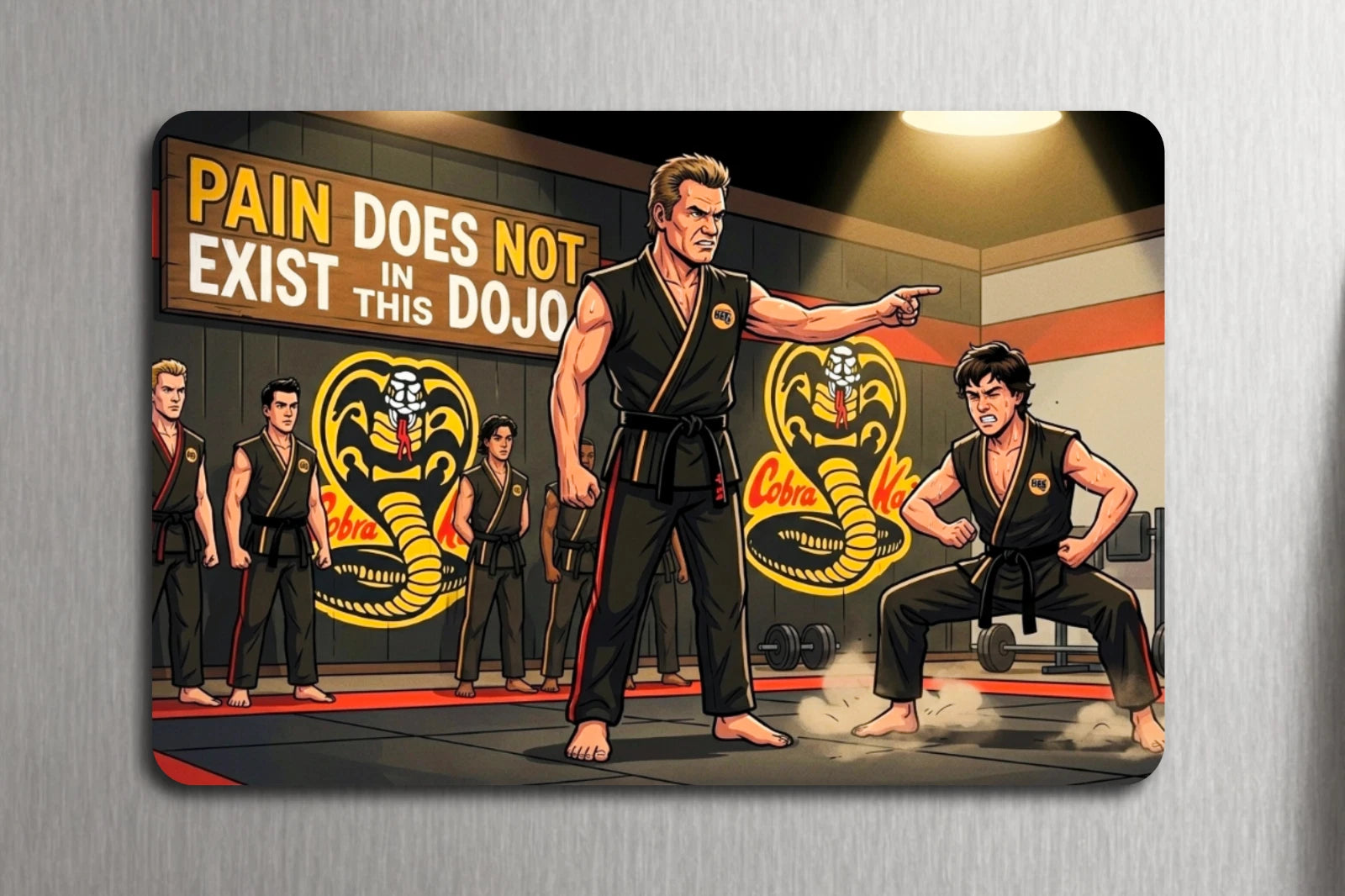 3x2 Vintage 80's Karate Kid Cobra Kai Dojo Kreese Refrigerator Fridge Magnet