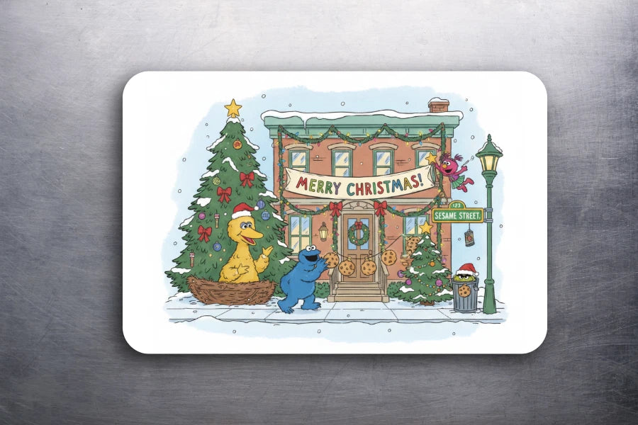 3x 2 Vintage Art Sesame Street Merry Christmas Fridge Refrigerator Magnet