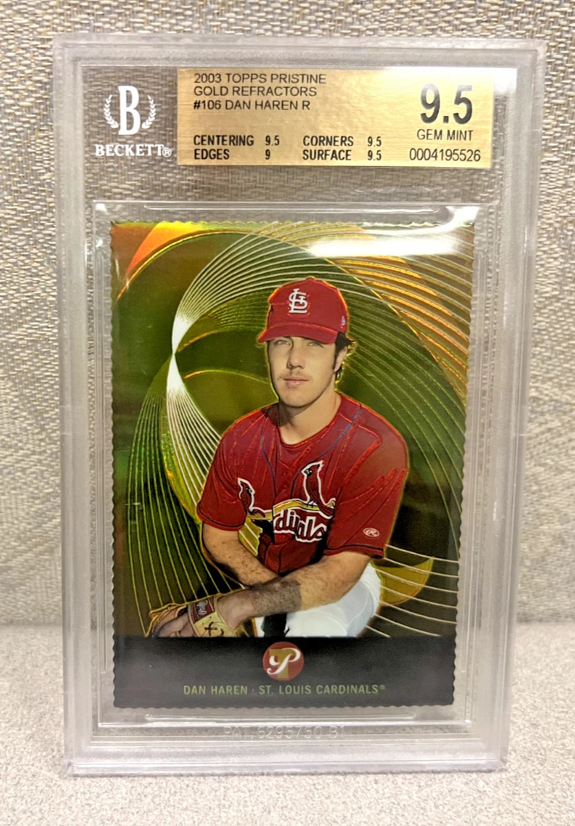 1/1 BGS 9.5 2003 Topps Pristine Gold Refractor Die-Cut /69 Dan Haren #106 RC