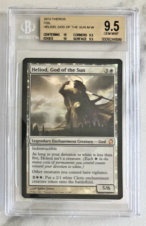1/1 BGS 9.5 MTG Theros Death Foil Heliod, God of the Sun .5 away from BGS 10
