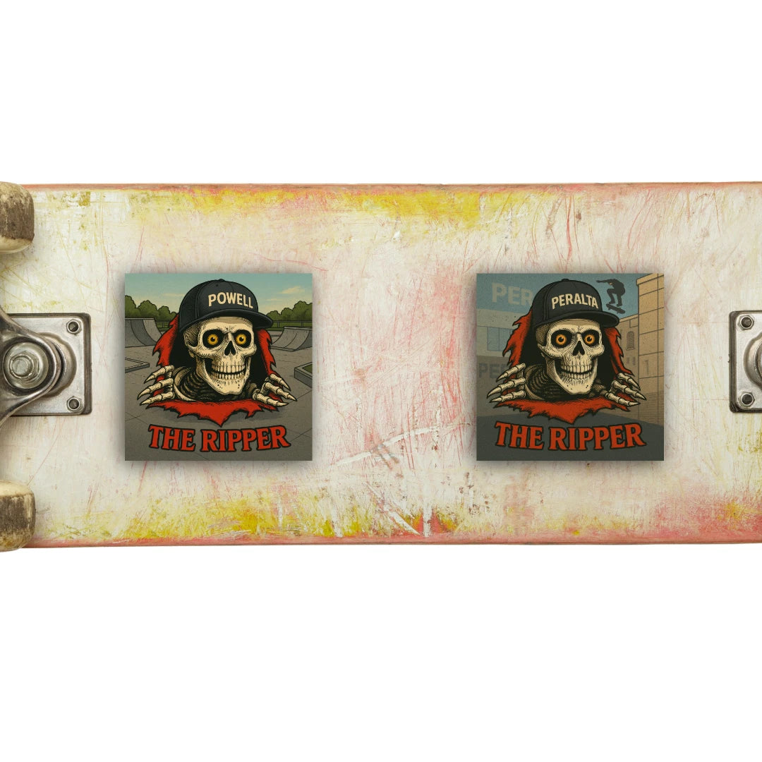 Skateboard Skating GLOSSY Powell Peralta The Ripper Art Stickers - Group of 2