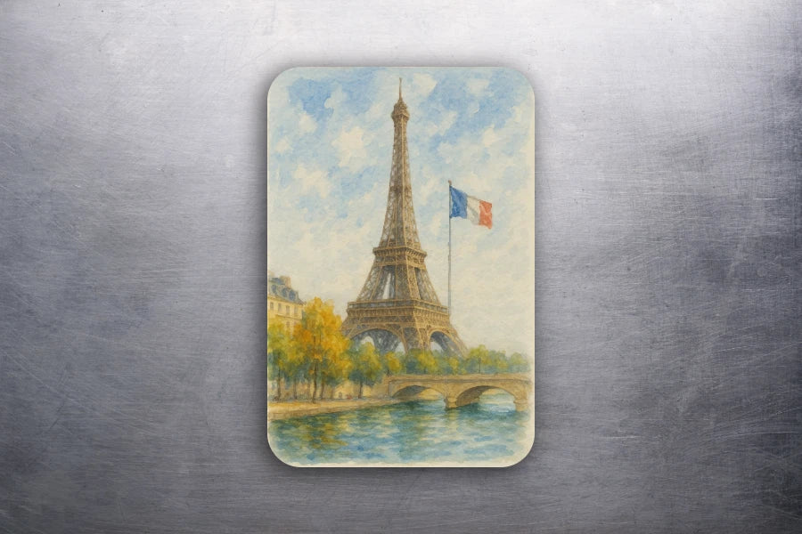3x2 Eiffel Tower France French Art Fridge Wonders World Refrigerator Magnet