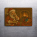 3x 2 Santa Eating Cookies Fireplace Present Christmas Fridge Refrigerator Magnet