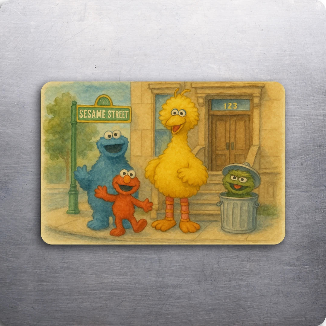 3x 2 Vintage Art Sesame Street Oscar Elmo Fridge Refrigerator Magnet D.Romeo