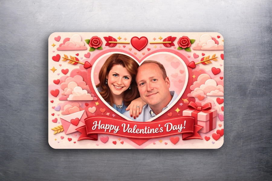 Custom: Valentine's Day Romantic Gift Fridge Refrigerator Magnet Card (Photo)