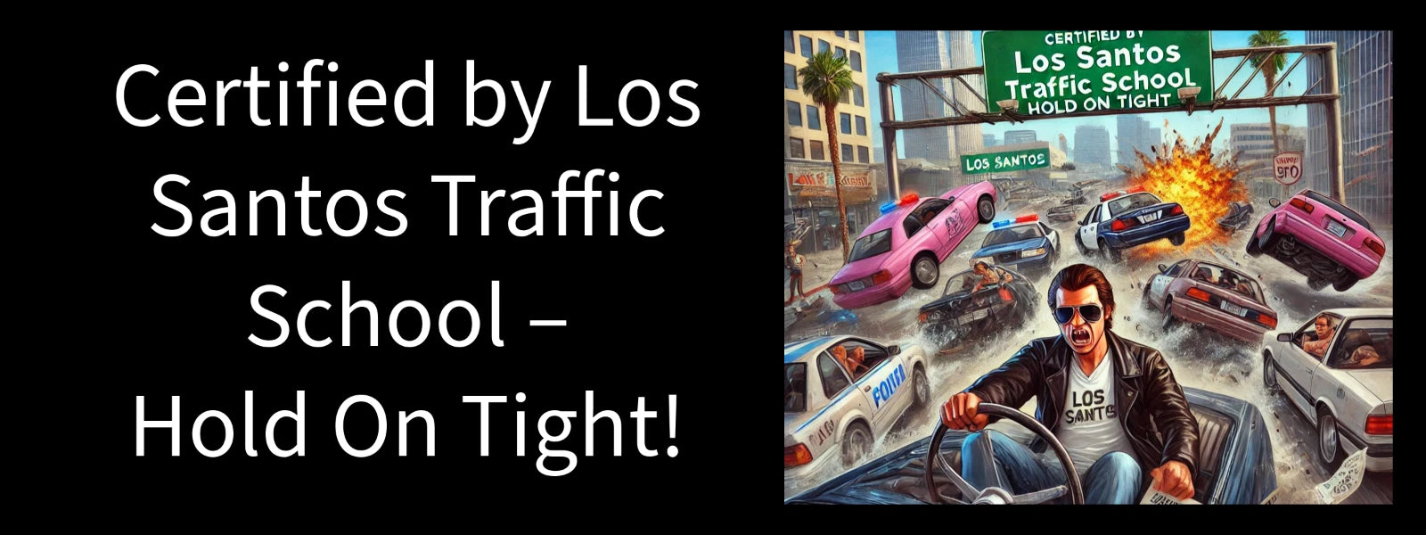3x8 GTA 5 CERTIFIED TRAFFIC SCHOOL - Vinyl Decal Car Bumper Sticker - CHOOSE