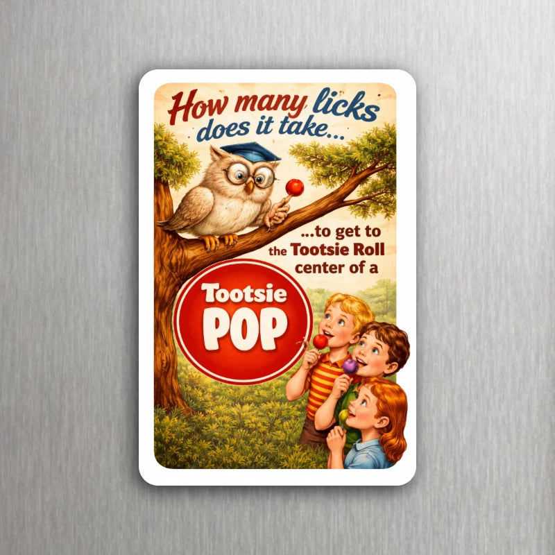 3x 2 Old Vintage Style Tootsie Pop Owl Licks Art Fridge Refrigerator Magnet