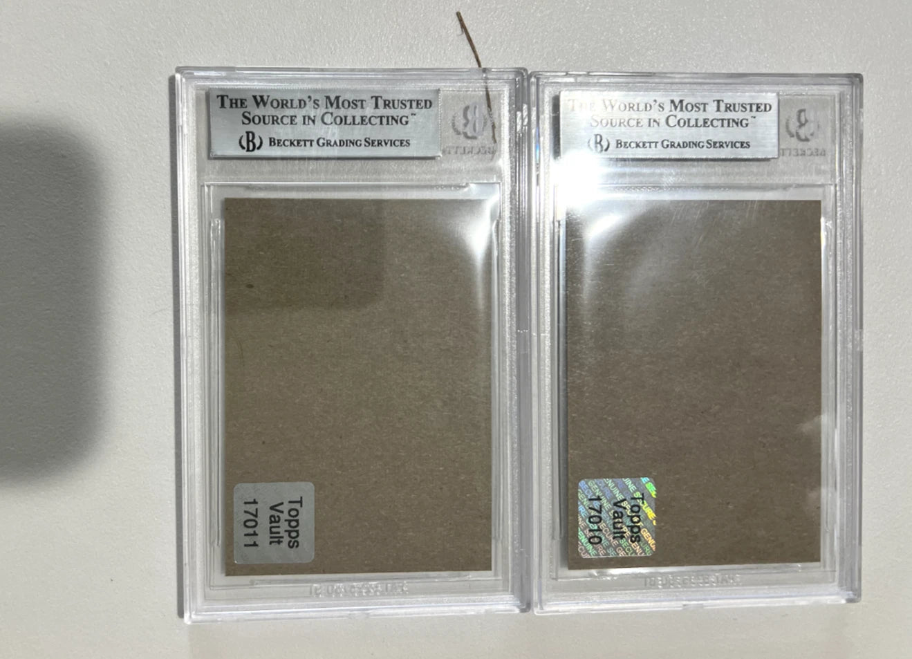 2x BGS 9 1985 Topps Warren Moon RC's 1/1 Magenta and 1/1 Cyan Topps Vault Proofs