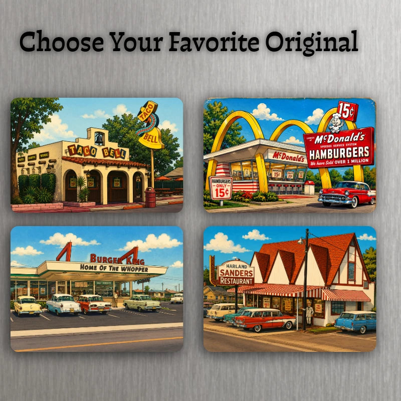 Original Fast Food Location McDonalds 3x2 Fridge Magnet Americana - Choose