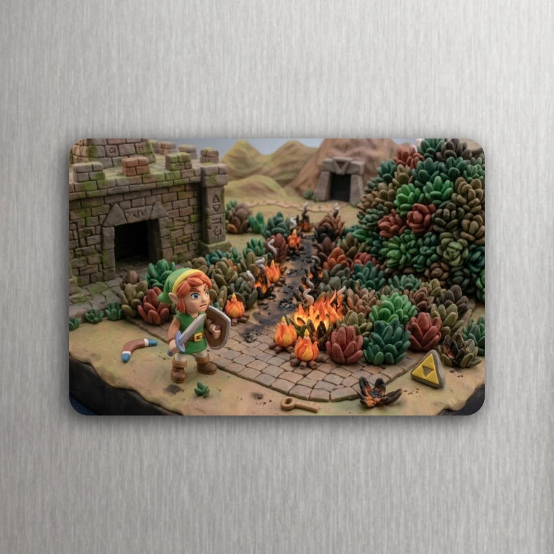 3x2 The Legend of Zelda Link Burning Bushes Nintendo Fridge Refrigerator Magnet