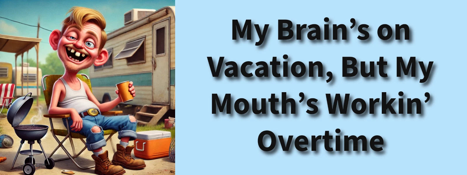 3x8 VINYL TRAILER PARK REDNECK MOUTH'S WORKIN' AUTO FUNNY BUMPER STICKER